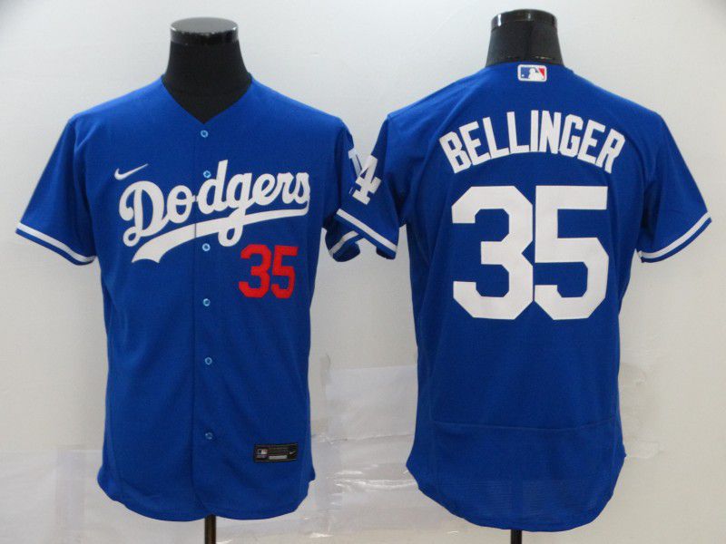 Men Los Angeles Dodgers 35 Bellinger Blue Elite Nike Elite MLB Jerseys